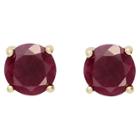Target 2.20 Carat Tw Oval-cut Ruby Stud Earrings Gold Plated (july), Girl's