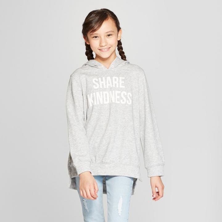 Girls' Share Kindness Hoodie - Cat & Jack Heather Gray