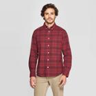 Men's Standard Fit Long Sleeve Northrop Poplin Button-down Shirt - Goodfellow & Co Scarlet Mystery L, Men's, Size: Large, Red