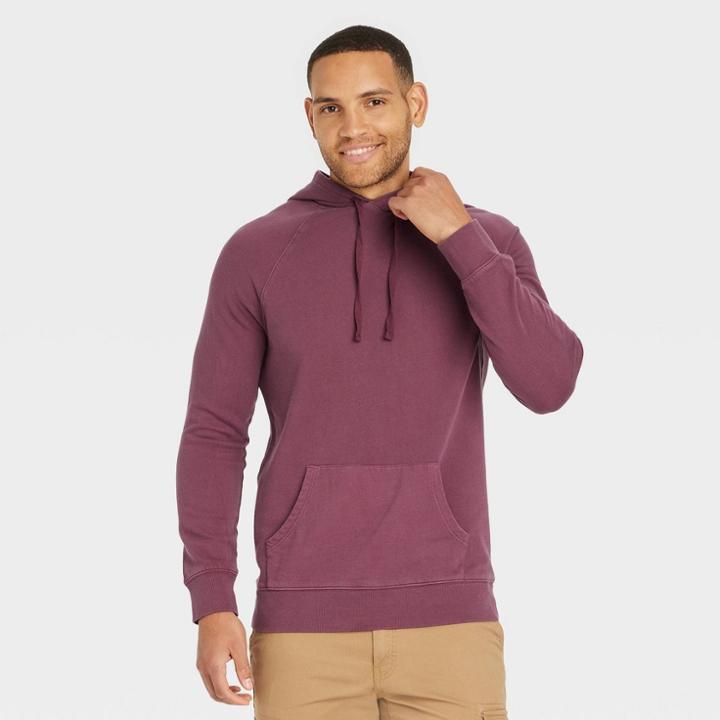 Men's French Terry Fleece Hoodie - Goodfellow & Co Plum Purple