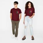 Men's Regular Fit Short Sleeve Floral T-shirt - Original Use Burgundy/floral