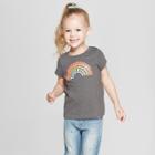 Toddler Girls' Rainbow Short Sleeve T-shirt - Cat & Jack Gray