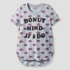 Grayson Social Girls' Short Sleeve Donut Mind If I Do Graphic T-shirt - Gray