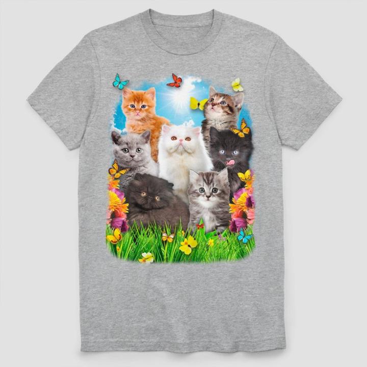 Fifth Sun Men's Spring Cat Short Sleeve Graphic T-shirt Athletic Heather