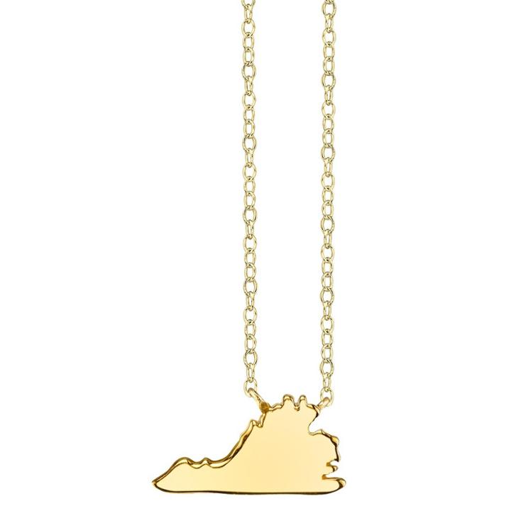 Target Footnotes State Pendant - Gold, Girl's, Virginia