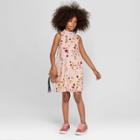 Girls' High Neck Rib Dress - Art Class Peach