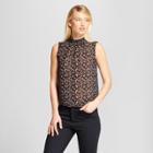 Women's Sleeveless Mock Neck Top - Xhilaration Black