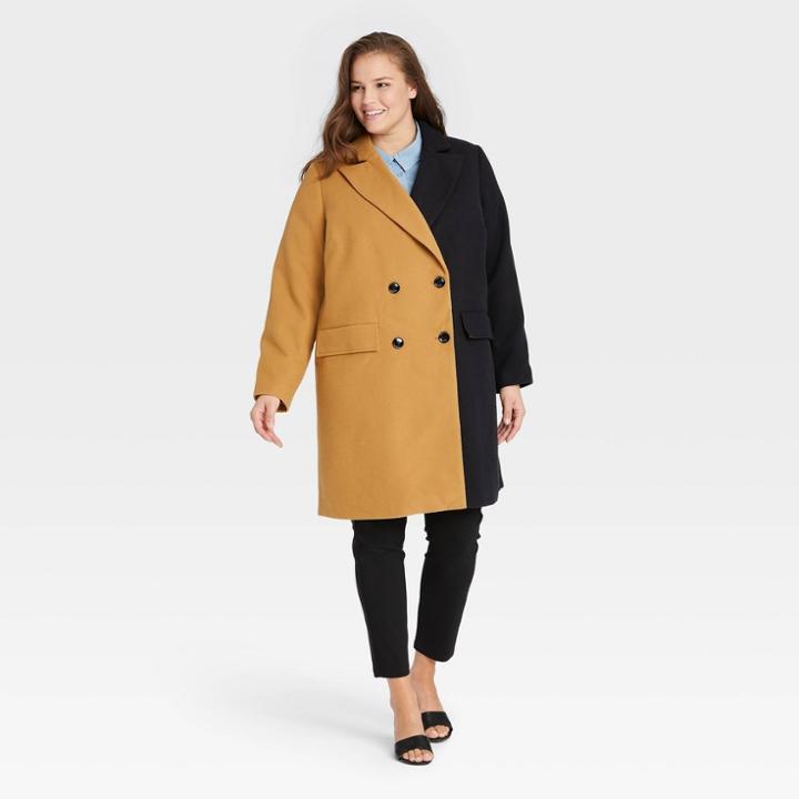 Women's Plus Size Overcoat - Who What Wear Black