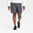 Men's 7 Unlined Run Shorts - All In Motion Black Heather S, Men's, Size: Small, Black Grey