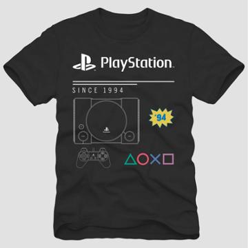 Men's Playstation Logo Short Sleeve T-shirt - Black