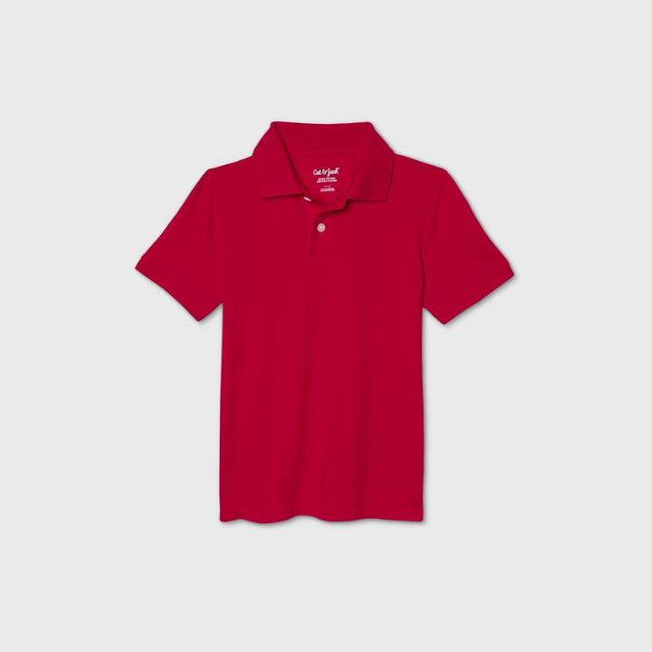 Petiteboys' Short Sleeve Stretch Pique Uniform Polo Shirt - Cat & Jack Red