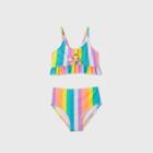 Girls' Rainbow Vertical Striped Bikini Set - Cat & Jack