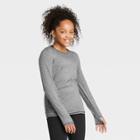 Girls' Long Sleeve Ruched Studio T-shirt - All In Motion Dark Gray