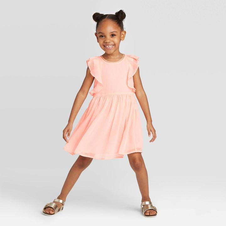 Oshkosh B'gosh Toddler Girls' Chiffon Dress - Pink 12m, Toddler Girl's