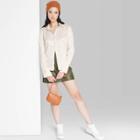 Women's Bell Long Sleeve Collared Satin Button-down Shirt - Wild Fable Almond