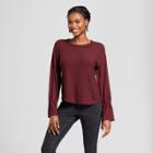 Women's Flounce Tie Sleeve Hacci Pullover - Soul Cake (juniors') Burgundy (red)