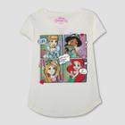 Petitegirls' Disney Princess Comic Graphic Short Sleeve T-shirt - Ivory Xs, Girl's, White