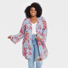 Women's Plus Size Short Sleeve Jacket - Knox Rose Multi Burst 3x, Multicolor