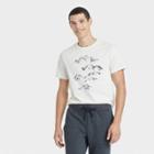 Men's Printed Standard Fit Short Sleeve Crewneck T-shirt - Goodfellow & Co Ivory/tree