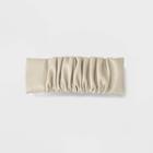 Rouched Faux Leather Barrette Hair Clip - A New Day Ivory