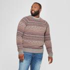 Men's Big & Tall Long Sleeve Jacquard Fairisle Crew Neck Pullover Sweater - Goodfellow & Co Grey