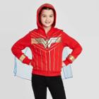 Warner Bros. Girls' Wonder Woman Cosplay Hoodie Sweatshirt - Red