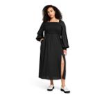 Women's Plus Size Smocked Bodice Midi Dress - La Ligne X Target Black
