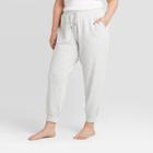 Women's Plus Size Beautifully Soft Fleece Lounge Jogger Pants - Stars Above Gray