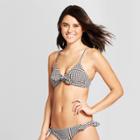 Women's Gingham Tie Front Bikini To - Xhilaration Black Gingham