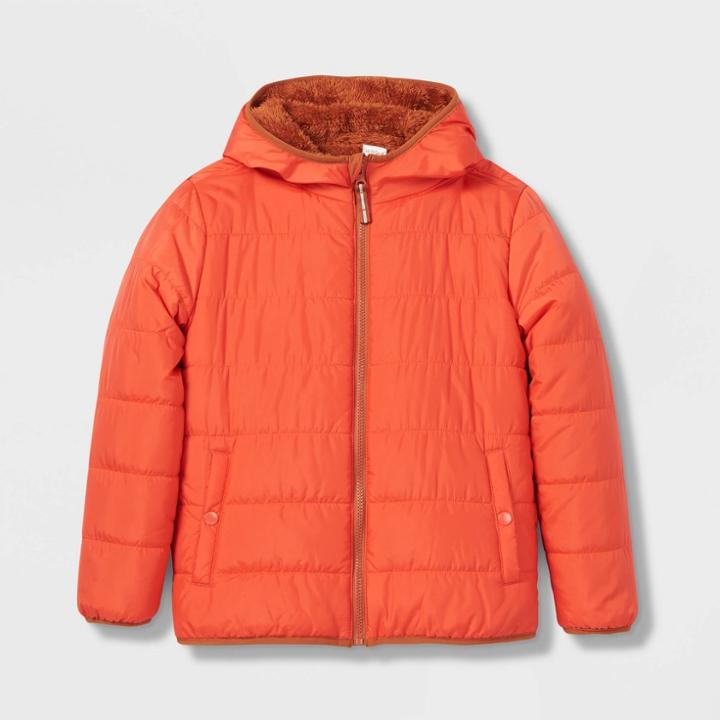 Boys' Reversible Puffer Jacket - Cat & Jack Red
