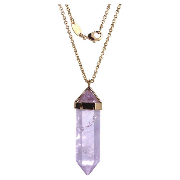 Target 18k Gold Over Fine Silver Plated Bronze Genuine Cape Amethyst Chakra Point Necklace - 24 + 2 Extender, Girl's