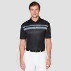 Men's Heather Stripe Polo Shirt - Jack Nicklaus Caviar Black