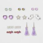Girls' 9pk Mystical Unicorn Earrings - Cat & Jack Purple