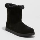 Women's Cat Wide Width Mid Shearling Style Boots - Universal Thread Black