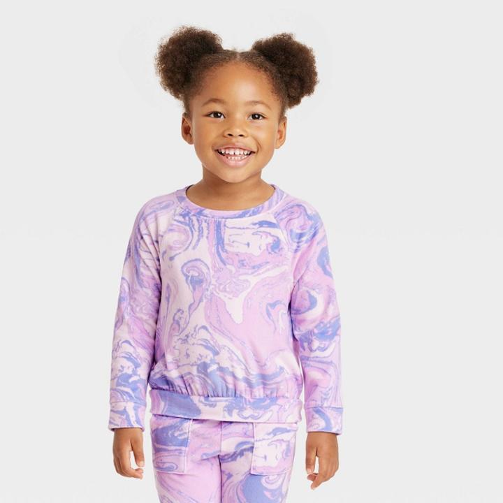 Toddler Girls' Tie-dye Pullover - Cat & Jack Purple