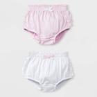 Baby Girls' 2pc Ruffle Bloomer Pull-on Shorts - Cat & Jack Pink/white