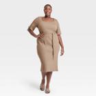 Women's Plus Size Short Sleeve A-line Dress - Who What Wear Gray