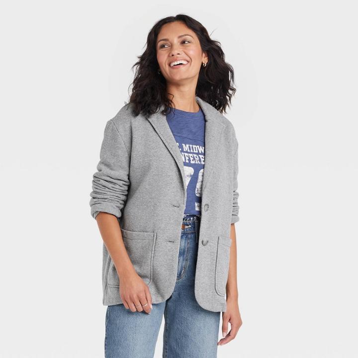 Women's Knit Blazer - Universal Thread Heather Gray