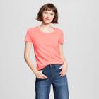 Women's Short Sleeve Vintage Crew T-shirt - A New Day Neon Pink
