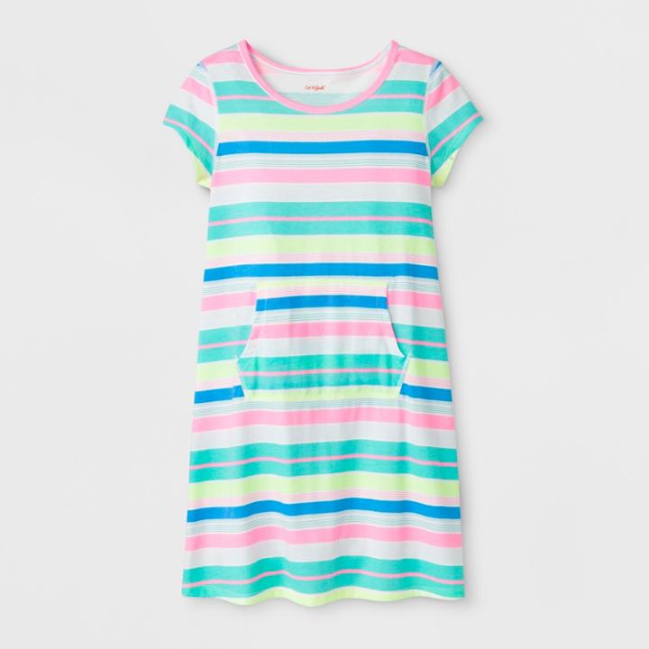 Girls' Adaptive Knit Stripe Dress - Cat & Jack Rainbow M,