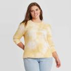 Women's Plus Size Tie-dye Sweatshirt - Universal Thread Yellow