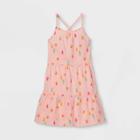 Girls' Printed Tiered Sleeveless Knit Dress - Cat & Jack Powder Pink