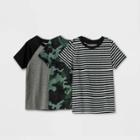 Toddler Boys' 3pk Crew Neck Short Sleeve T-shirt - Cat & Jack Gray
