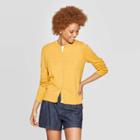 Women's Casual Fit Long Sleeve Crewneck Button-down Any Day Cardigan - A New Day Gold