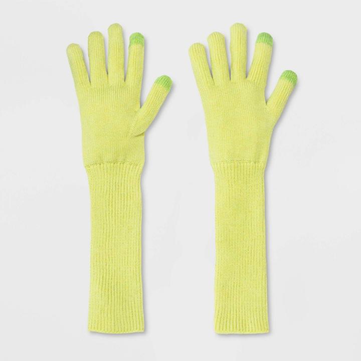 Women's Essential Gloves - A New Day Neon One Size, Green
