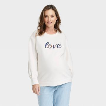 Love Graphic Maternity Sweatshirt - Isabel Maternity By Ingrid & Isabel Cream
