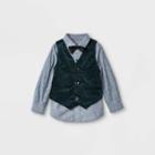 Toddler Boys' 3pc Woven Shirt And Vest Suit Set With Bowtie - Cat & Jack Gray