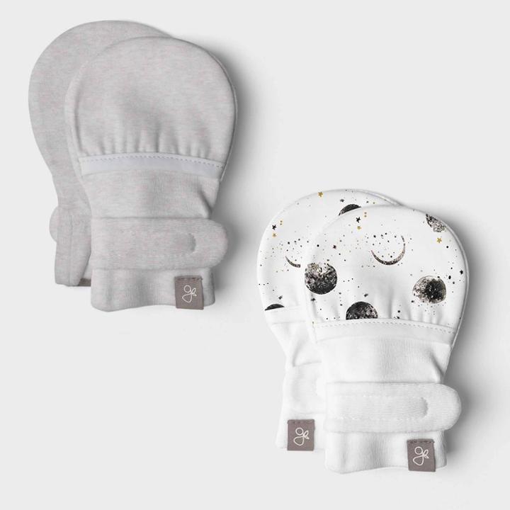 Goumikids Baby 2pk Organic Cotton Rayon From Bamboo Storm Gray + Many Moons
