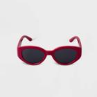 Women's Plastic Oval Sunglasses - A New Day Red