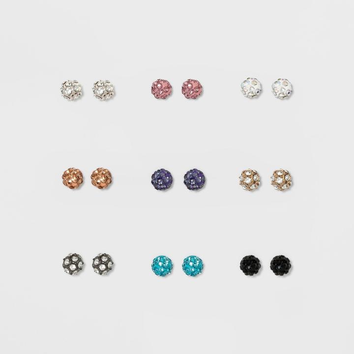 Target Nine Pack With Multi Color Fireballs Earring Set,
